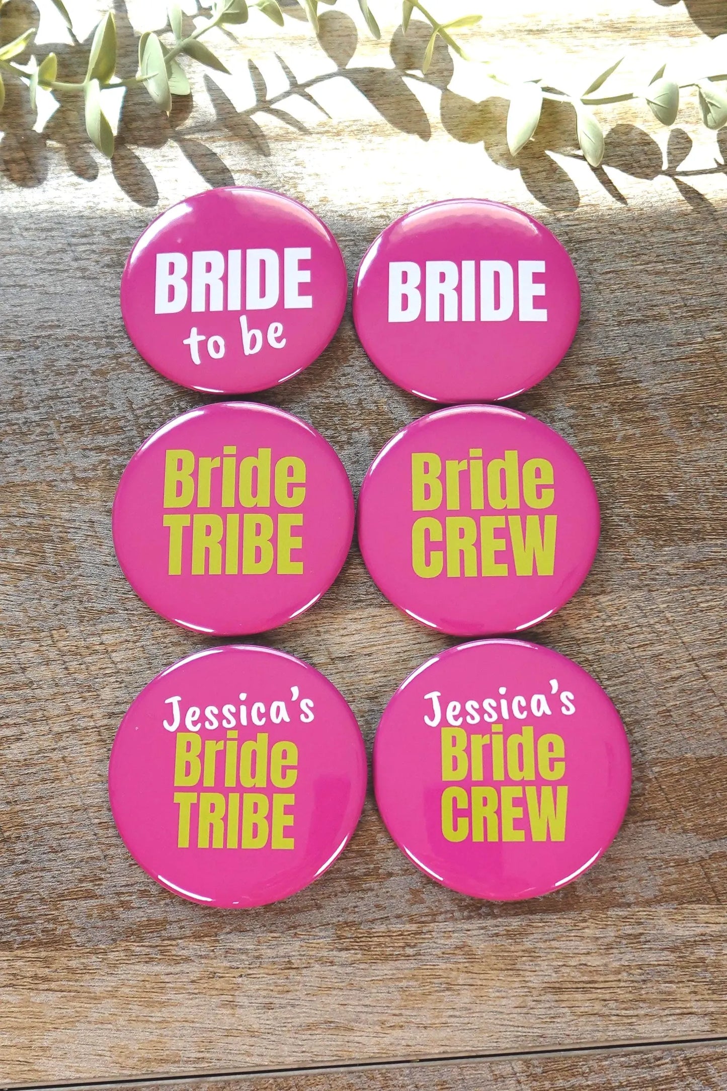 Bridal Party Pins – Bride, Tribe, Crew, Bachelorette Favors