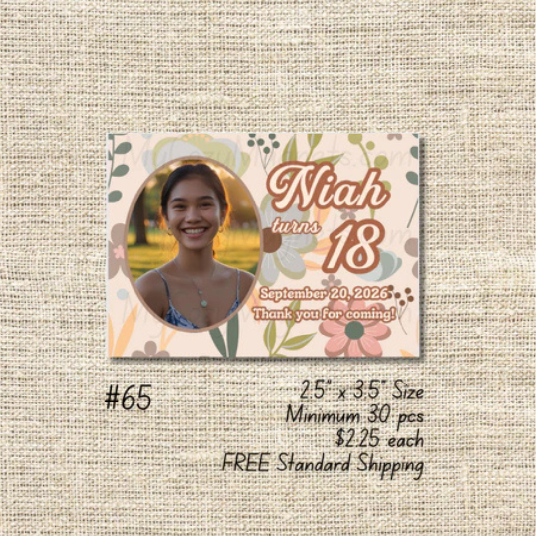 2.5"x3.5" 18th Birthday Bulk Order - Minimum 30 pcs