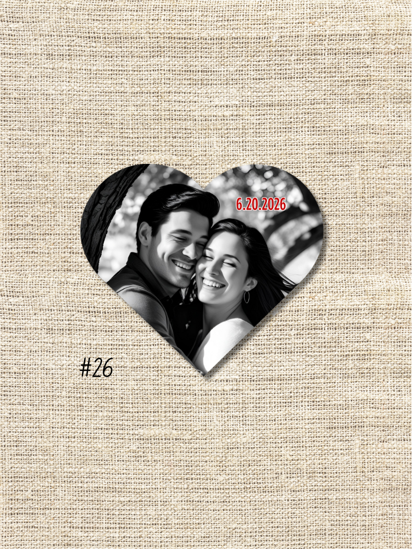 Heart Shaped Custom Photo Pins Bulk Order - Minimum 30 pcs