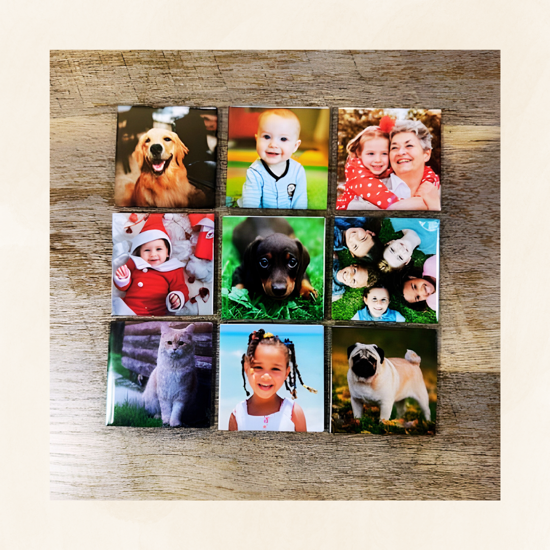 2" x 2" Custom Photo Magnets (Set of 9)