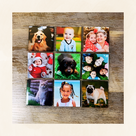 2" x 2" Custom Photo Magnets (Set of 9)