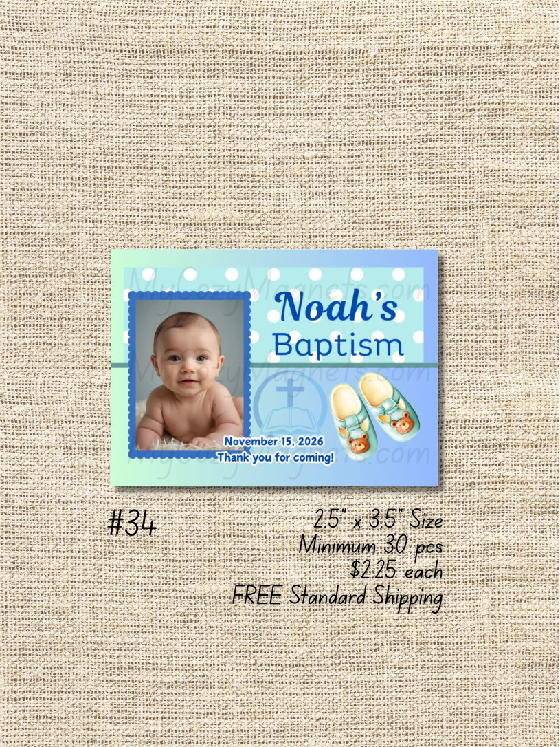 2.5"x3.5" Baptism Bulk Order - Minimum 30 pcs