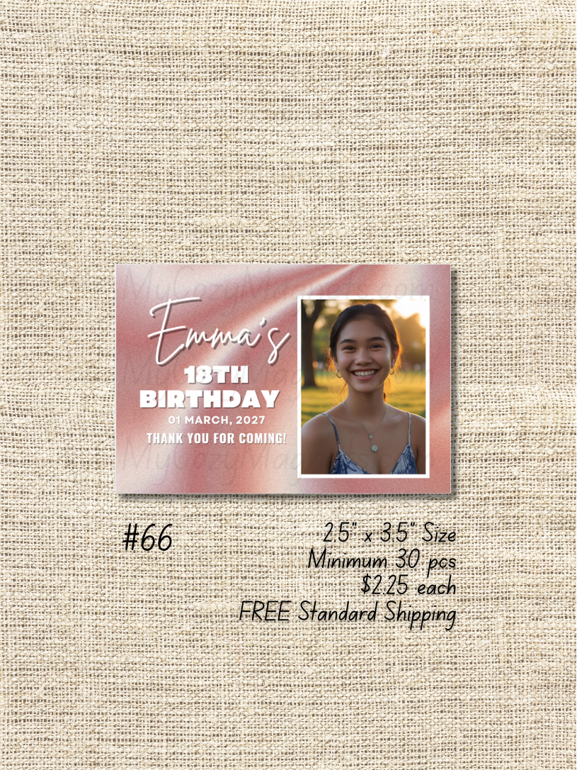 2.5"x3.5" 18th Birthday Bulk Order - Minimum 30 pcs