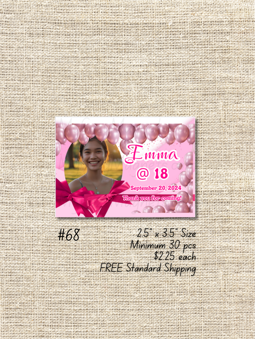 2.5"x3.5" 18th Birthday Bulk Order - Minimum 30 pcs