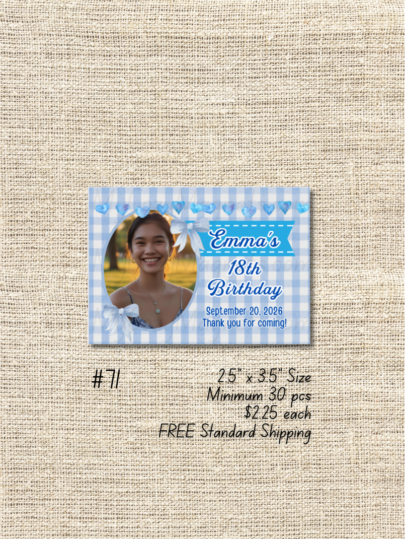 2.5"x3.5" 18th Birthday Bulk Order - Minimum 30 pcs