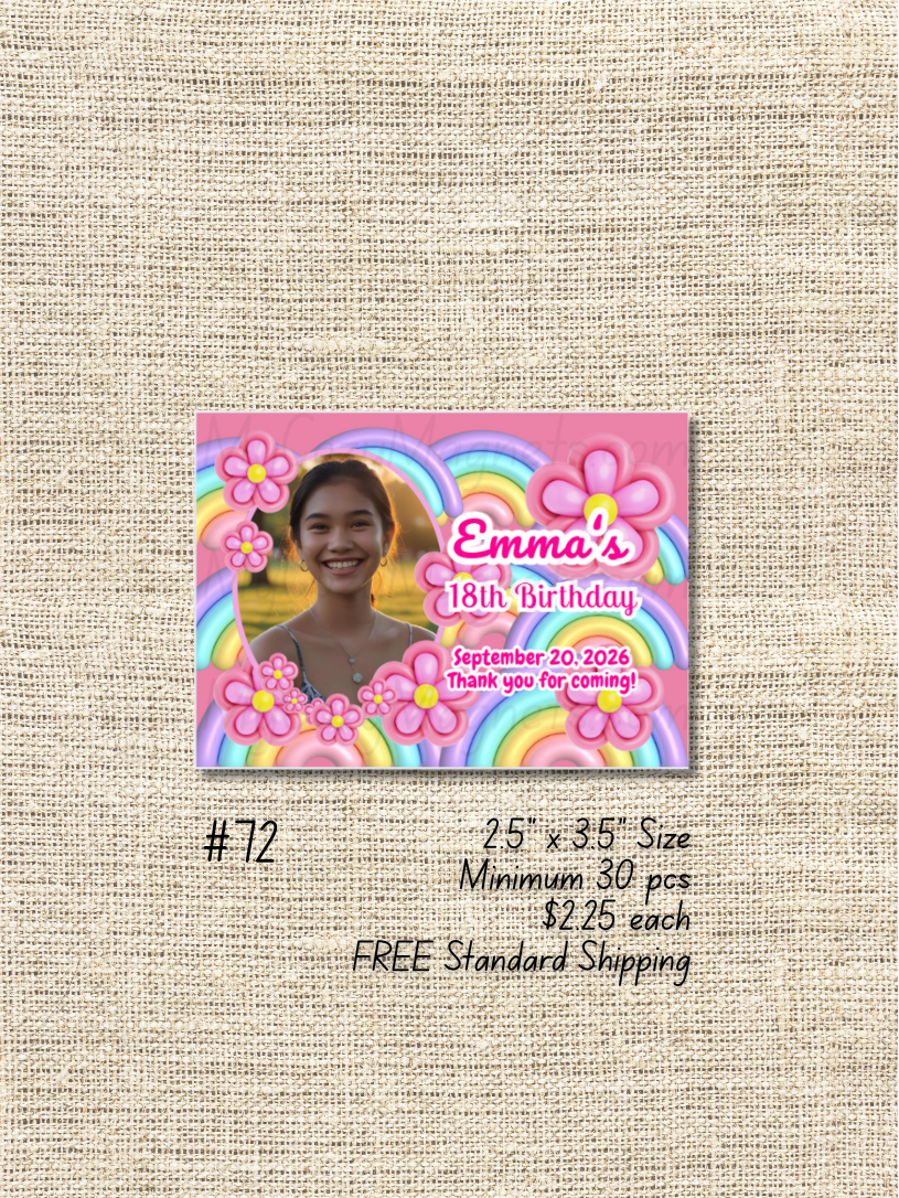 2.5"x3.5" 18th Birthday Bulk Order - Minimum 30 pcs