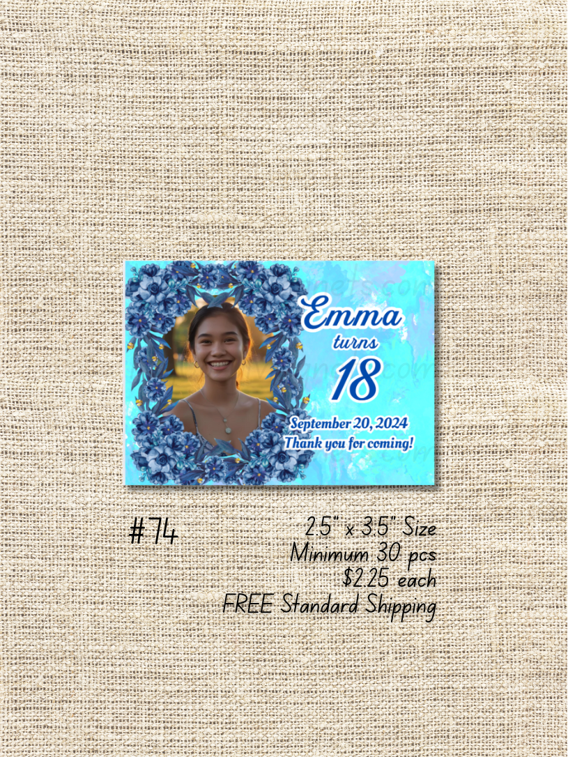 2.5"x3.5" 18th Birthday Bulk Order - Minimum 30 pcs