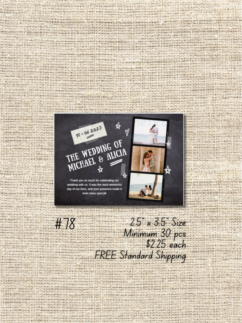 2.5"x3.5" Wedding Bulk Order - Minimum 30 pcs