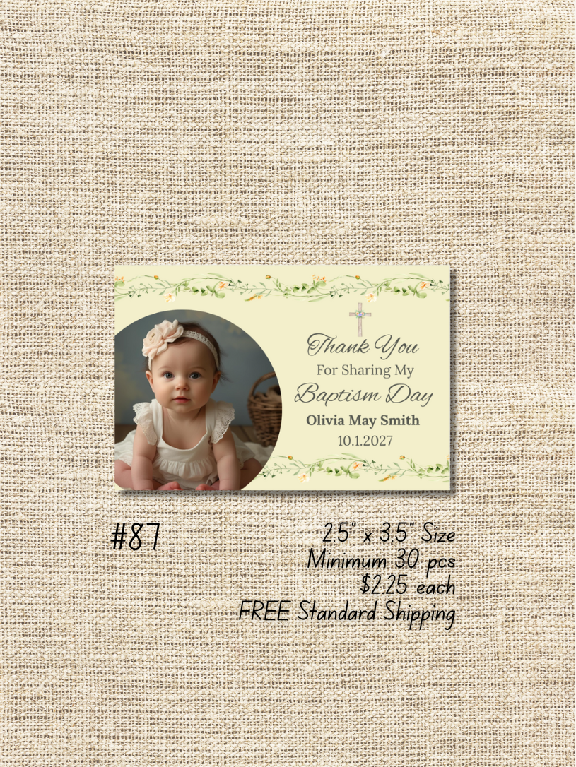 2.5"x3.5" Baptism Bulk Order - Minimum 30 pcs