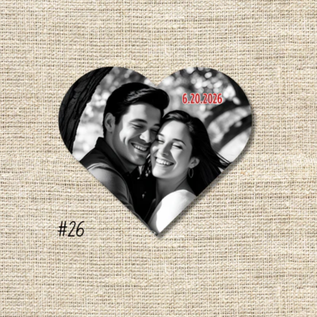 Heart Shaped Custom Photo Magnets Bulk Order - Minimum 30 pcs