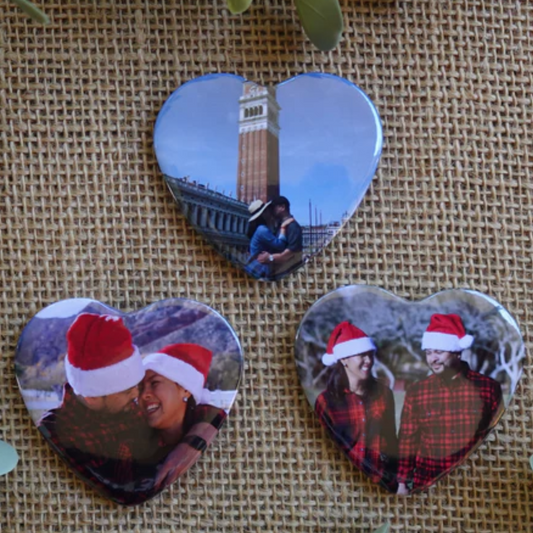 Heart Shaped Custom Photo Magnets (Set of 6)