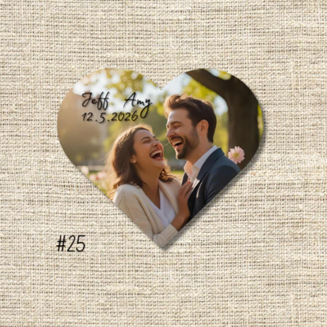 Heart Shaped Custom Photo Pins Bulk Order - Minimum 30 pcs
