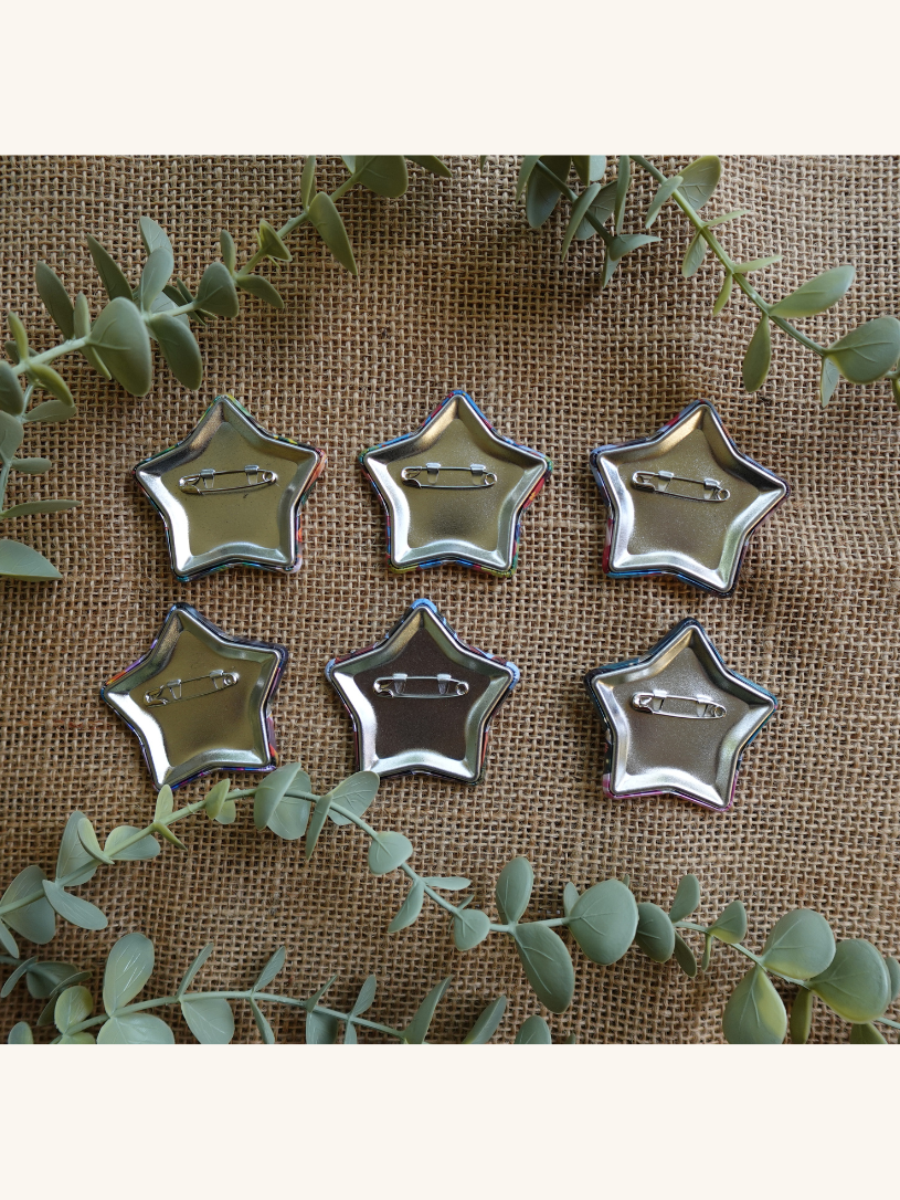 Star Shaped Custom Photo Pins (Set of 9)