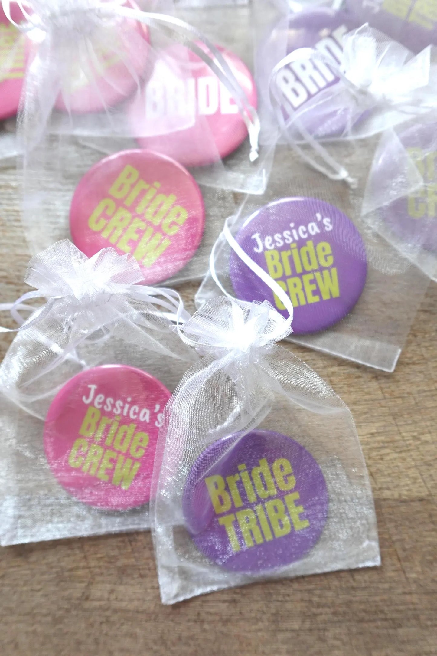 Bridal Party Pins – Bride, Tribe, Crew, Bachelorette Favors