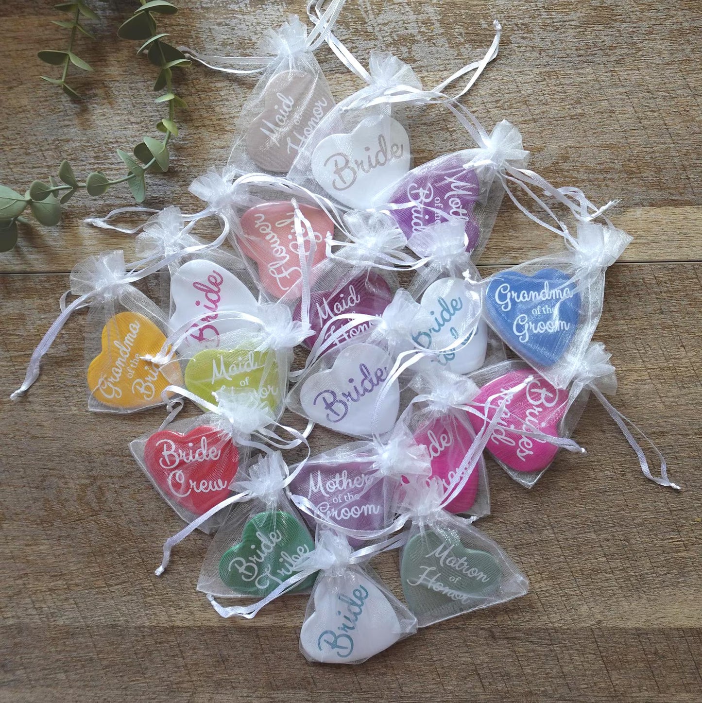 Heart Wedding Party Pins