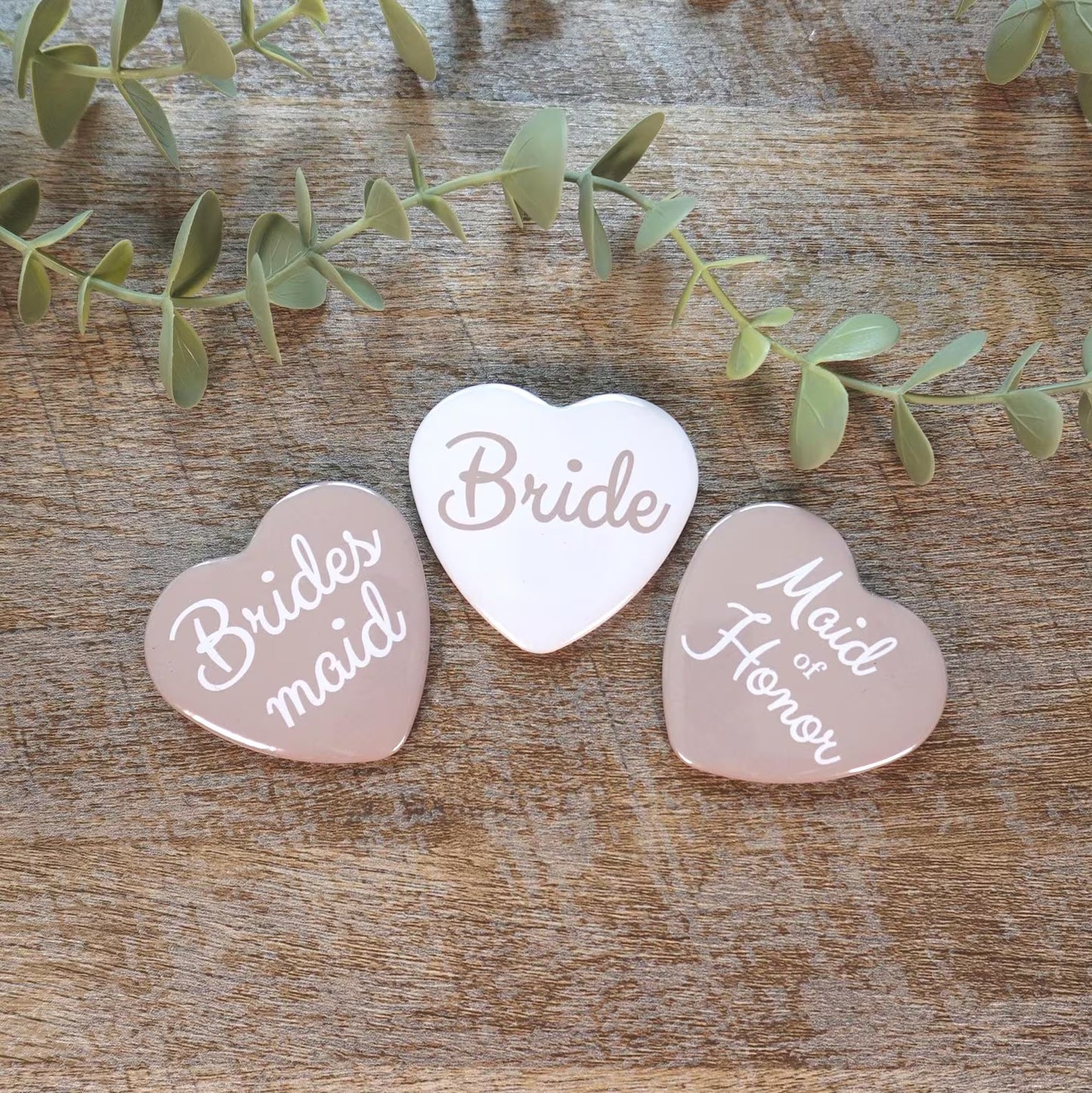 Heart Wedding Party Pins
