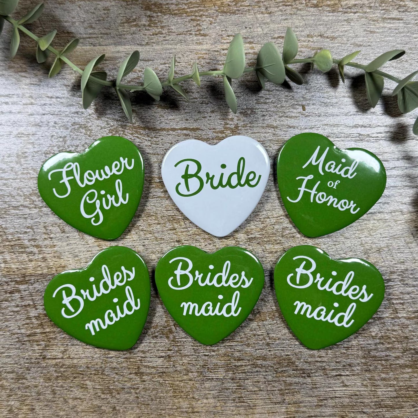 Heart Wedding Party Pins