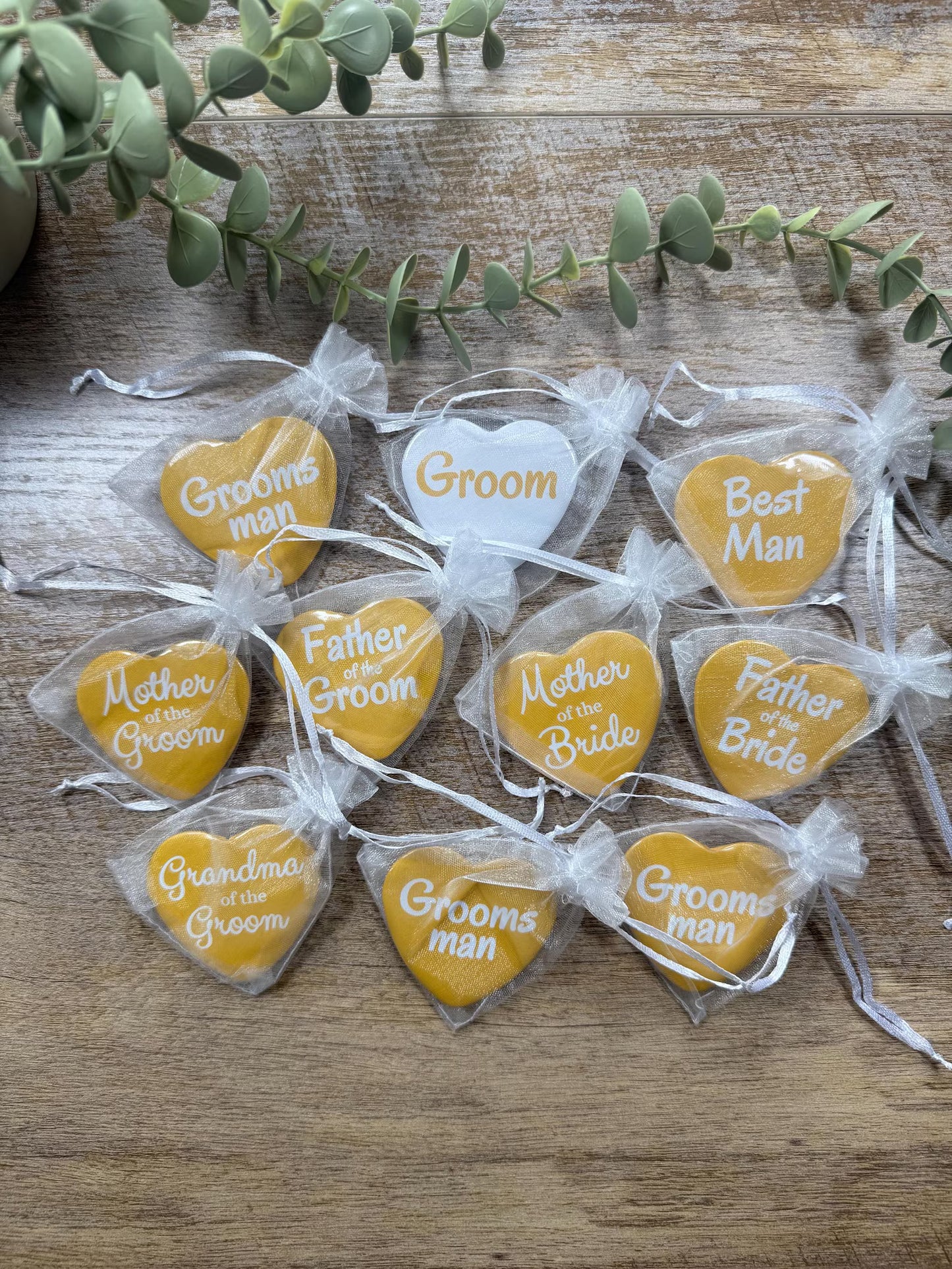 Heart Wedding Party Pins